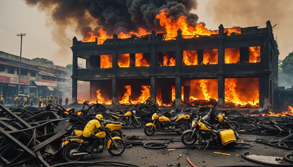 motorcycle workshop fire jakarta