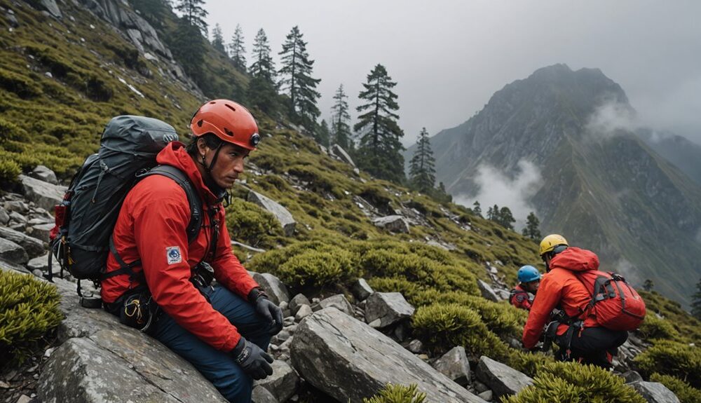 heavy climber falls rescued