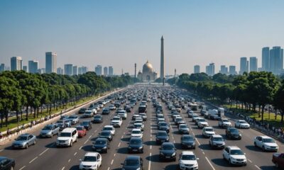 traffic jam at monas