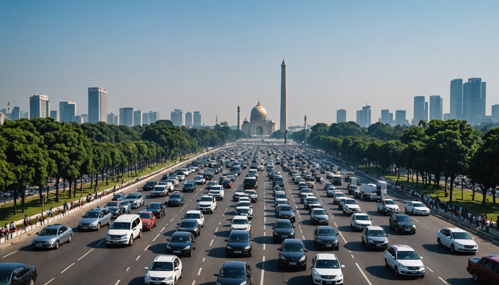 traffic jam at monas