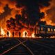 jakarta teens burn train cars